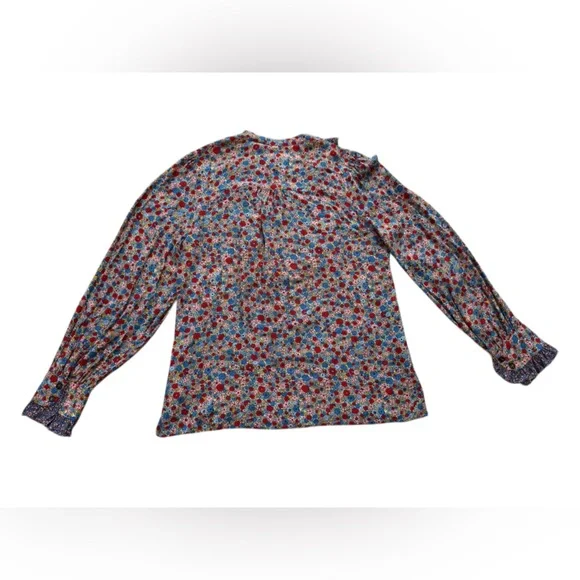 Boden Frilly Printed Popover Blouse Size 12 - Picture 7 of 10
